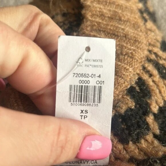 🆕 OLD NAVY animal print sweater, size xs, long sleeve, stretchy material BNWT - Picture 2 of 7